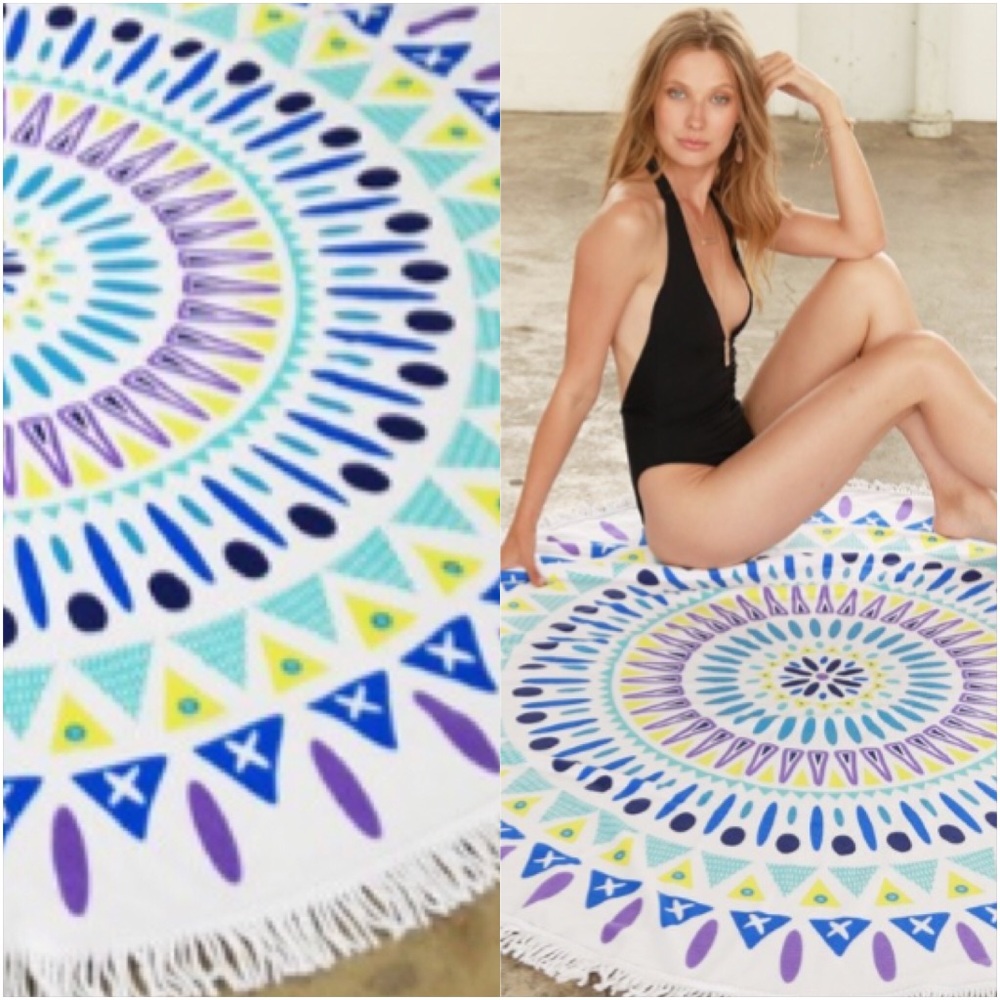 Boho Beach Blanket Throw Wrap Mat Tapestry - Picture 4 of 6